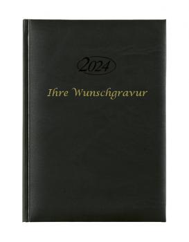Buchkalender 2024 mit Gravur / Chefkalender / Farbe: schwarz