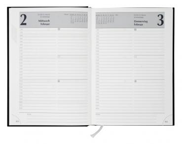 Buchkalender 2025 / Chefkalender / Farbe: schwarz + Metallkugelschreiber
