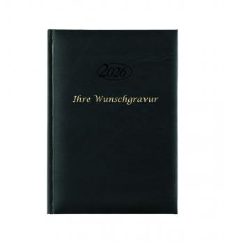 Buchkalender 2026 mit Gravur / Chefkalender / Farbe: schwarz