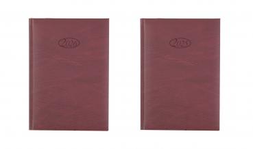 Buchkalender Set 2025 + 2026 / Chefkalender / Farbe: bordeaux