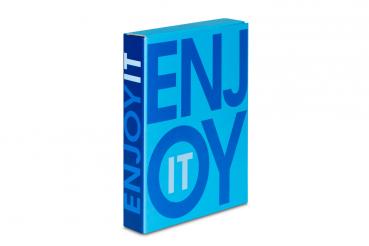 Dokumentenmappe "ENJOY IT" / Ablagebox  / Heftbox / A4 / Farbe: blau