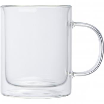 Doppelwandige Tasse / aus Borosilikatglas / Füllvermögen 350ml