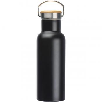 Doppelwandige Trinkflasche / aus Edelstahl / 500ml / Farbe: schwarz