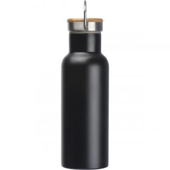 Doppelwandige Trinkflasche / aus Edelstahl / 500ml / Farbe: schwarz
