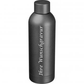 Doppelwandige Trinkflasche aus Edelstahl mit Gravur / 500 ml / Farbe: anthrazit