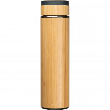 Doppelwandige Trinkflasche mit Teesieb / aus Bambus