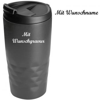 Doppelwandiger Edelstahl Trinkbecher mit Namensgravur - 0,3l - Farbe: anthrazit