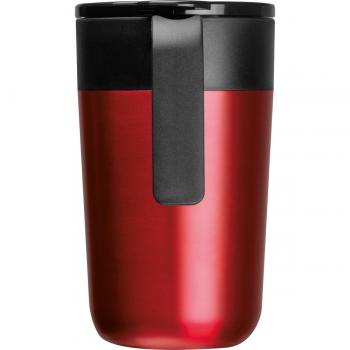 Doppelwandiger Trinkbecher aus Edelstahl mit Gravur / 400ml / Farbe: rot