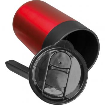 Doppelwandiger Trinkbecher aus Edelstahl mit Gravur / 400ml / Farbe: rot