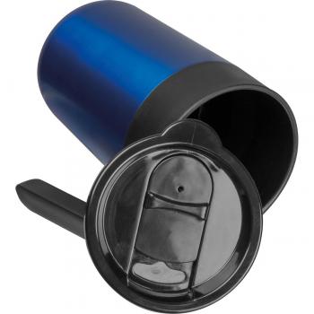 Doppelwandiger Trinkbecher aus Edelstahl mit Namensgravur - 400ml - Farbe: blau