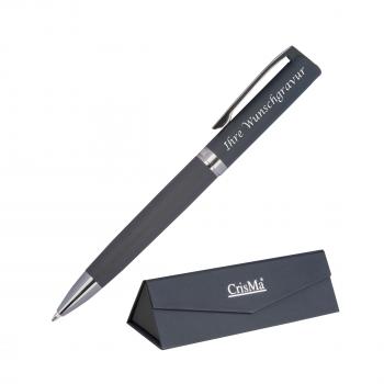 Drehkugelschreiber "CrisMa" aus Edelstahl mit Gravur / mit Etui