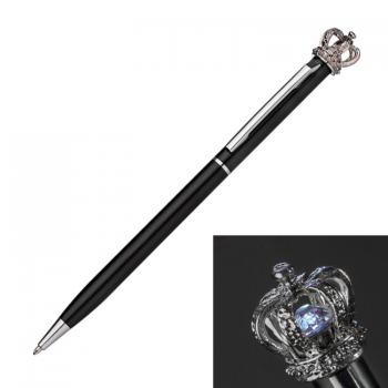 Drehkugelschreiber aus Metall / mit Krone / Kugelschreiberfarbe: schwarz