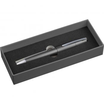 Drehkugelschreiber aus Metall mit Gravur / incl. Geschenkverpackung / anthrazit