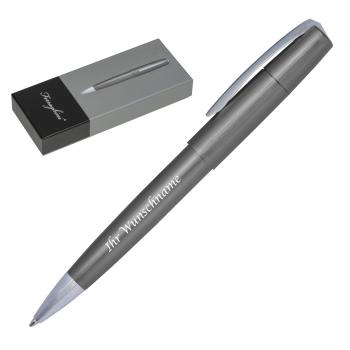 Drehkugelschreiber aus Metall mit Gravur / incl. Geschenkverpackung / anthrazit