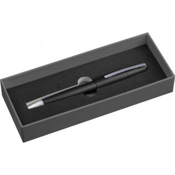Drehkugelschreiber aus Metall mit Gravur / incl. Geschenkverpackung / schwarz