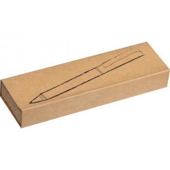 Drehkugelschreiber mit Gravur / aus Metall mit Korkummantelung und Kork-Etui
