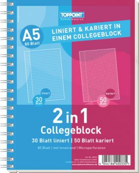 Duo Collegeblock DIN A5 50 Bl. kariert 30 Bl liniert