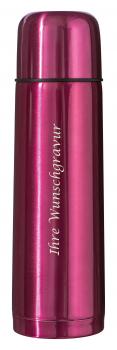 Edelstahl Isolierkanne mit Gravur / Thermosflasche / Thermoskanne / Farbe: pink