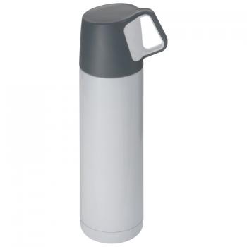 Edelstahl Isolierkanne mit Namensgravur - Thermosflasche - Farbe: weiß