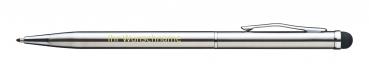Edelstahl Touchpen Kugelschreiber mit Gravur / Farbe: grau/silbergrau