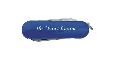 Edles 5-teiliges Aluminium Taschenmesser mit Gravur / Farbe: blau