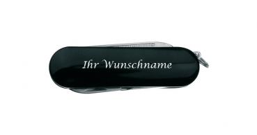 Edles 5-teiliges Aluminium Taschenmesser mit Gravur / Farbe: schwarz