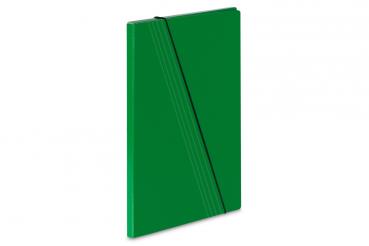 Einschlagmappe / Gummizugmappe mit 10mm Rückenbreite / DIN A4 / Farbe: grün