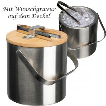 Eiswürfeleimer mit Gravur / Eiskübel / Eiswürfelbehälter mit Deckel