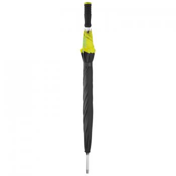 Eleganter Automatik-Regenschirm / mit Softgriff / Farbe: schwarz-apfelgrün