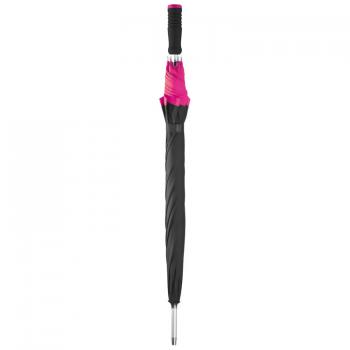 Eleganter Automatik-Regenschirm / mit Softgriff / Farbe: schwarz-pink