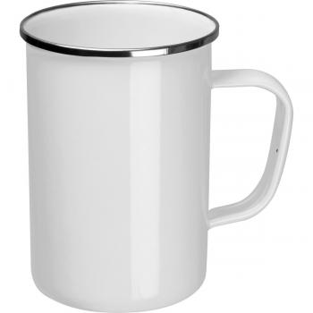 Emaille Tasse / Füllvermögen: 550ml / Farbe: weiß