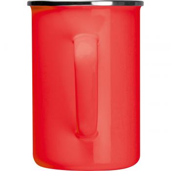 Emaille Tasse mit Gravur / Füllvermögen: 550ml / Farbe: rot