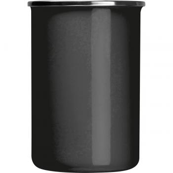 Emaille Tasse mit Gravur / Füllvermögen: 550ml / Farbe: schwarz
