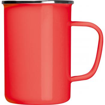 Emaille Tasse mit Namensgravur - Füllvermögen: 550ml - Farbe: rot