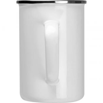 Emaille Tasse mit Namensgravur - Füllvermögen: 550ml - Farbe: weiß