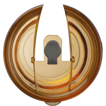 Farbiges Trinkglas mit Glasstrohhalm / Trinkbecher / Farbe; gelb