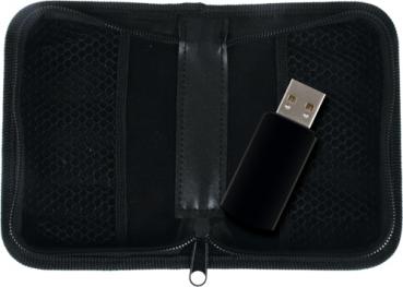 Flashdrive Wallet Aufbewahrungs-Tasche für 6 USB Sticks / Farbe: schwarz