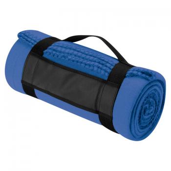 Fleecedecke mit Trageband / Größe: ca.180x110cm / Farbe: blau