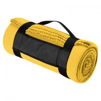 Fleecedecke mit Trageband / Größe: ca.180x110cm / Farbe: gelb