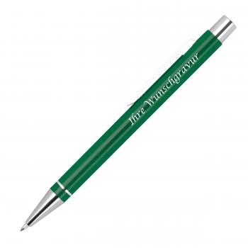 Gel-Kugelschreiber mit Gravur / aus Metall / Gelschreiber / Farbe: grün
