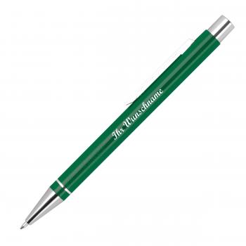 Gel-Kugelschreiber mit Namensgravur - aus Metall - Gelschreiber - Farbe: grün
