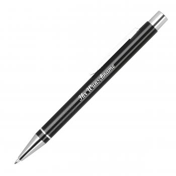 Gel-Kugelschreiber mit Namensgravur - aus Metall - Gelschreiber - Farbe: schwarz