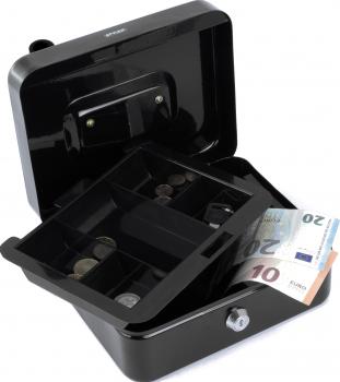 Geldkassette / 20 x 16 x 8,5 cm / Farbe: schwarz