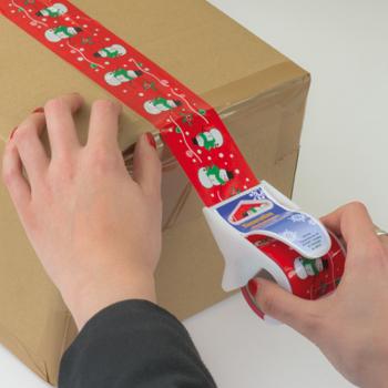 Geschenkband für Weihnachten mit Abroller / Packband