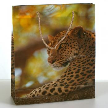 Geschenktasche "Leopard" / Geschenktüten / Maße: 27x23x8cm