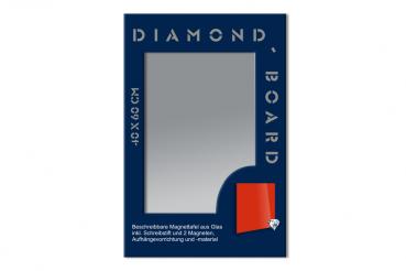 Glas Magnettafel Memoboard Pinwand incl. Magnete + Stift 40x60cm /Farbe: silber