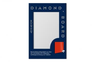 Glas Magnettafel Memoboard Pinwand incl. Magnete + Stift 40x60cm /Farbe: weiß