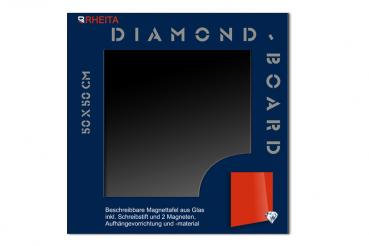 Glas Magnettafel Memoboard Pinwand incl. Magnete + Stift 50x50cm /Farbe: schwarz