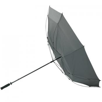 Großer Regenschirm / mit angenehmem Softgriff / Farbe: grau/silbergrau