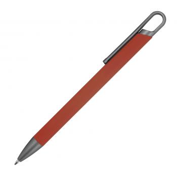Gummierter Soft Touch Gel Kugelschreiber aus Metall / Farbe: bordeaux